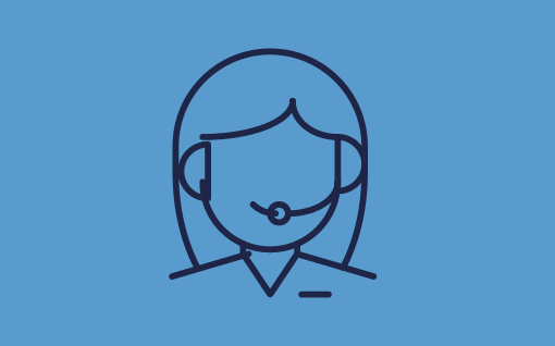 icon of a woman wearing a headset